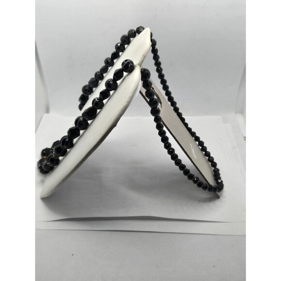 VINTAGE 1950'S WEST GERMANY BLACK FACETED BEAD 34" NECKLACE - Picture 5 of 7